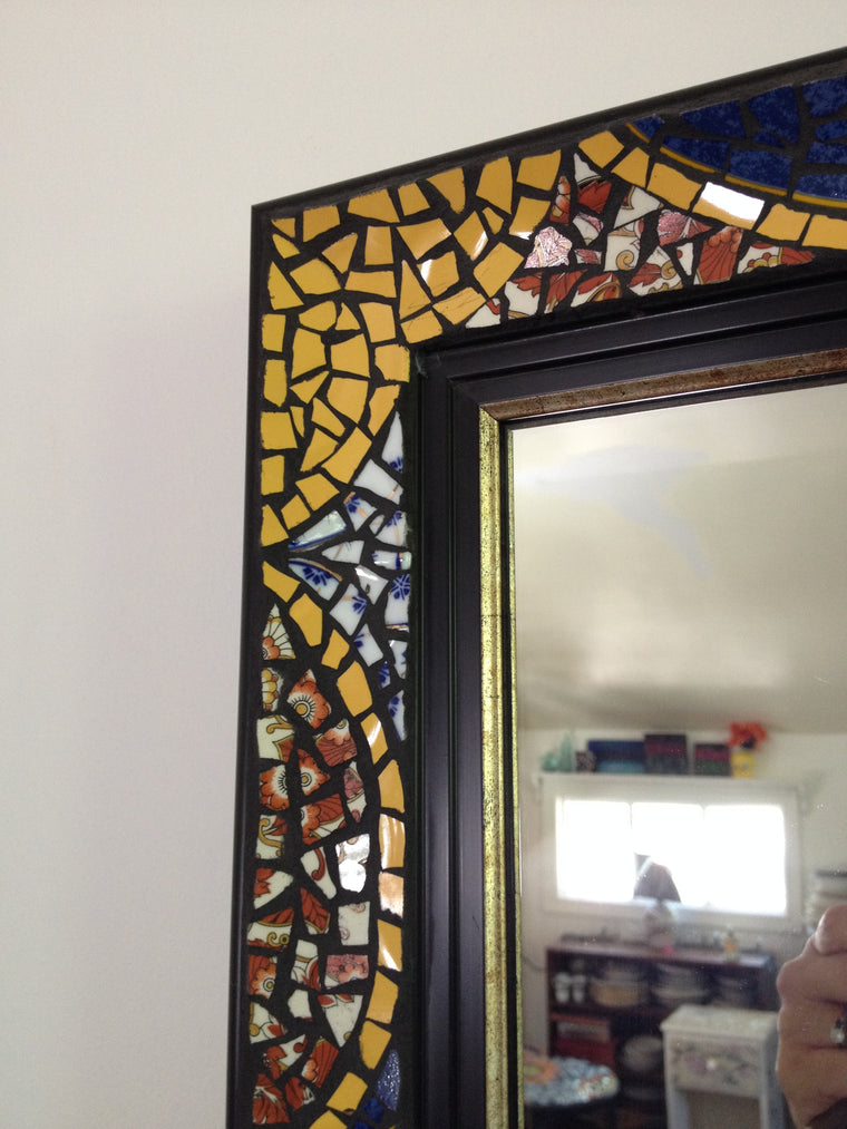 Blue Curtain Mirror (SOLD)